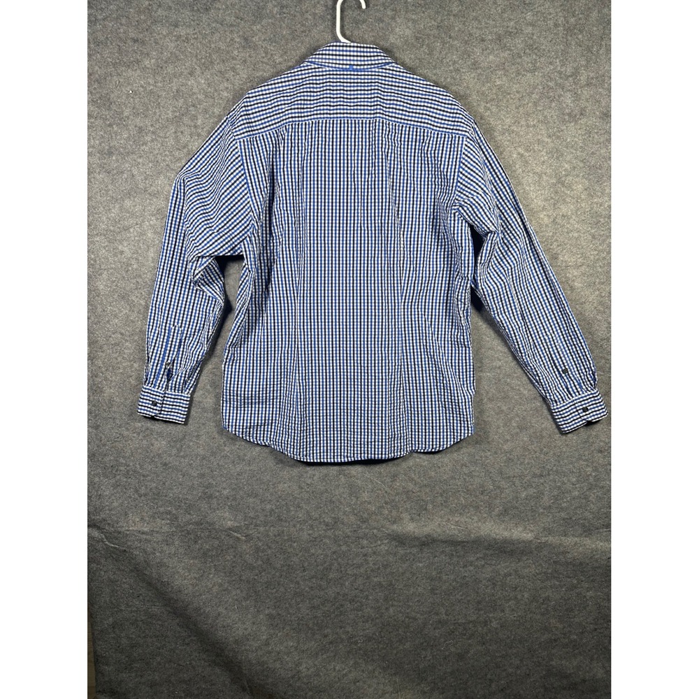 Zegna Sport Blue Gingham Checkered Button Down Long Sleeve Shirt XXL - Picture 7 of 9